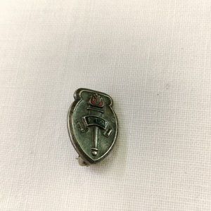 925 Sterling Silver - Vintage Enamel FTA Torch Teachers Brooch Pin